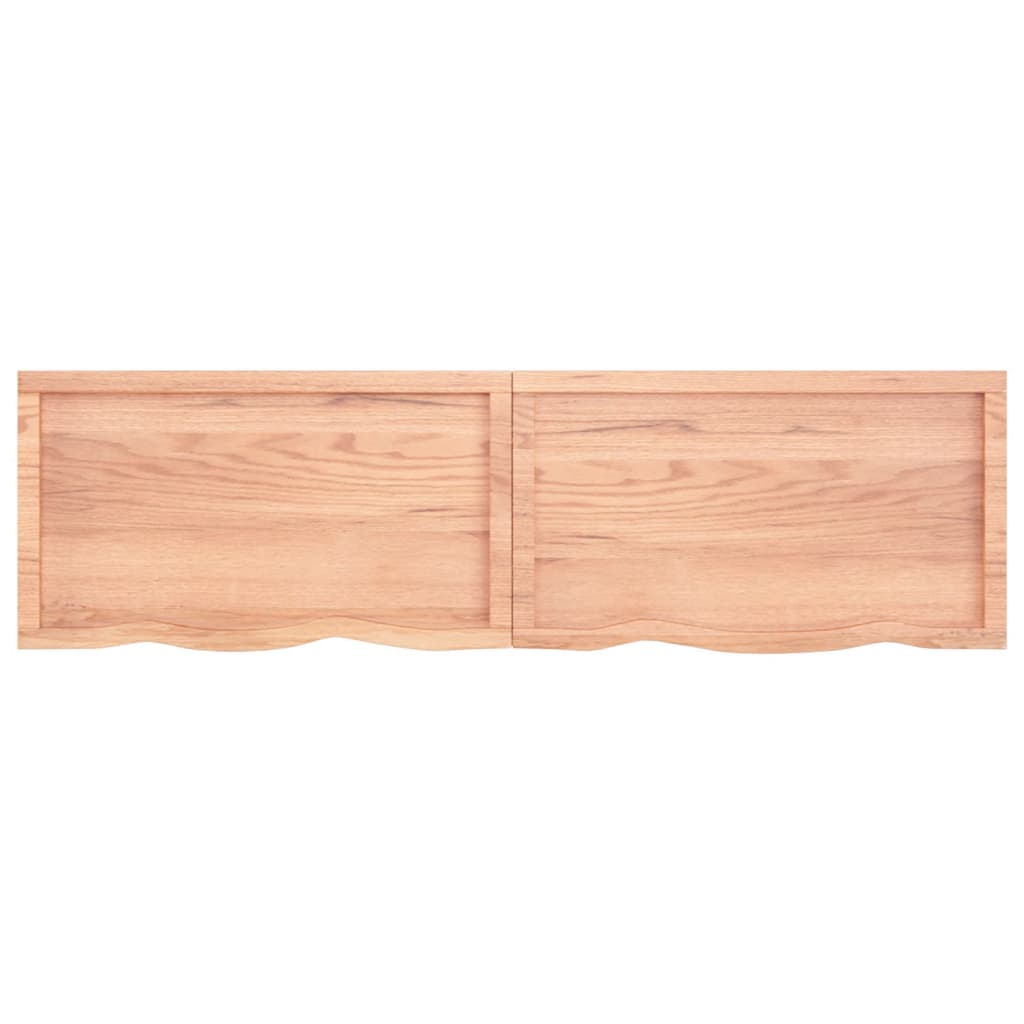 vidaXL Tablero mesa madera roble tratada marrón claro 180x50x(2-6) cm