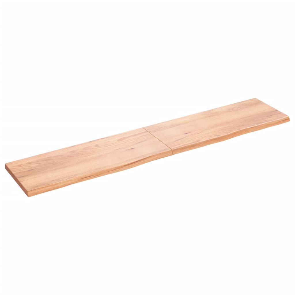 vidaXL Tablero mesa madera roble tratada marrón claro 200x40x(2-4) cm