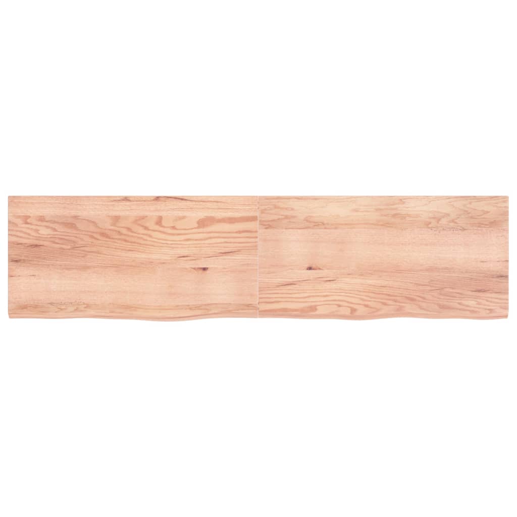 vidaXL Tablero mesa madera roble tratada marrón claro 200x50x(2-4) cm