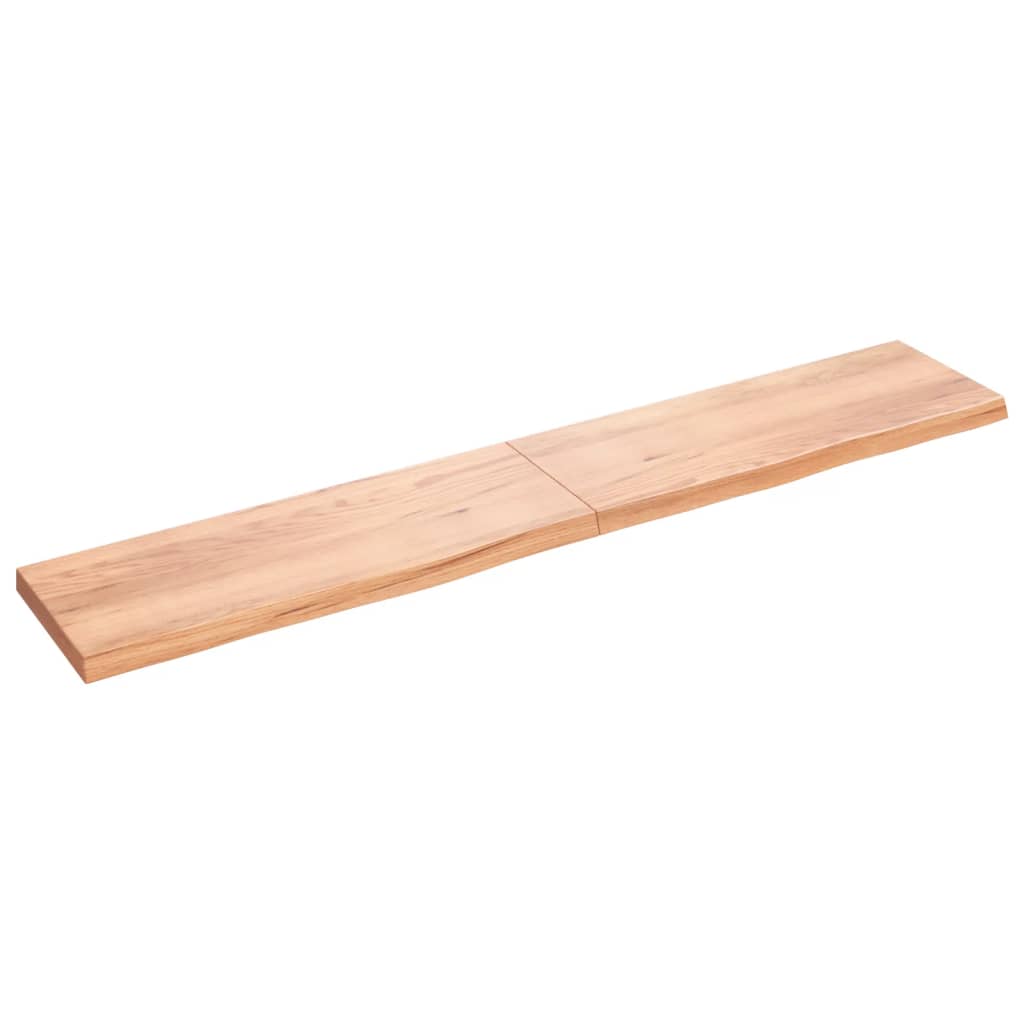 vidaXL Tablero mesa madera roble tratada marrón claro 220x40x(2-6) cm