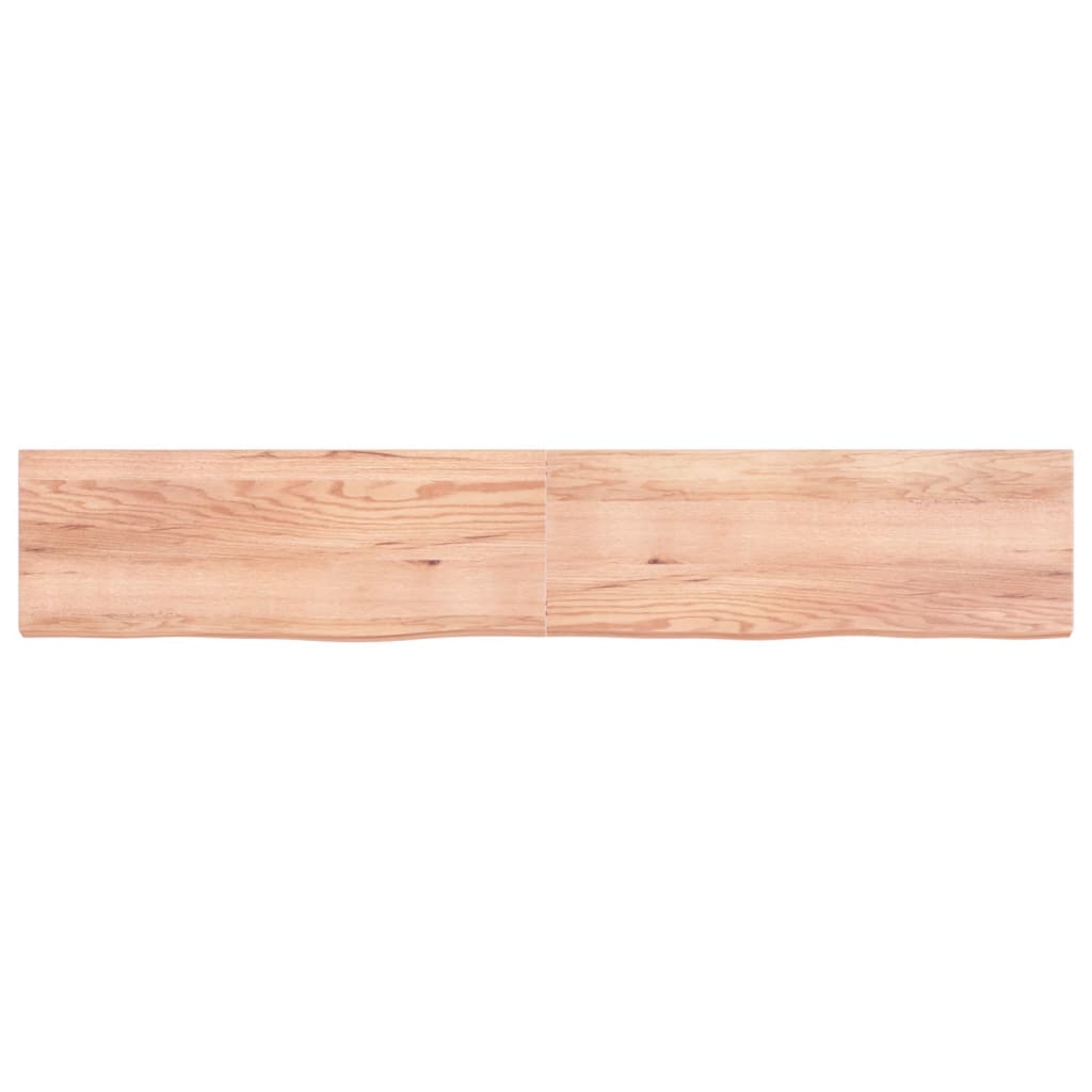 vidaXL Tablero mesa madera roble tratada marrón claro 220x40x(2-6) cm