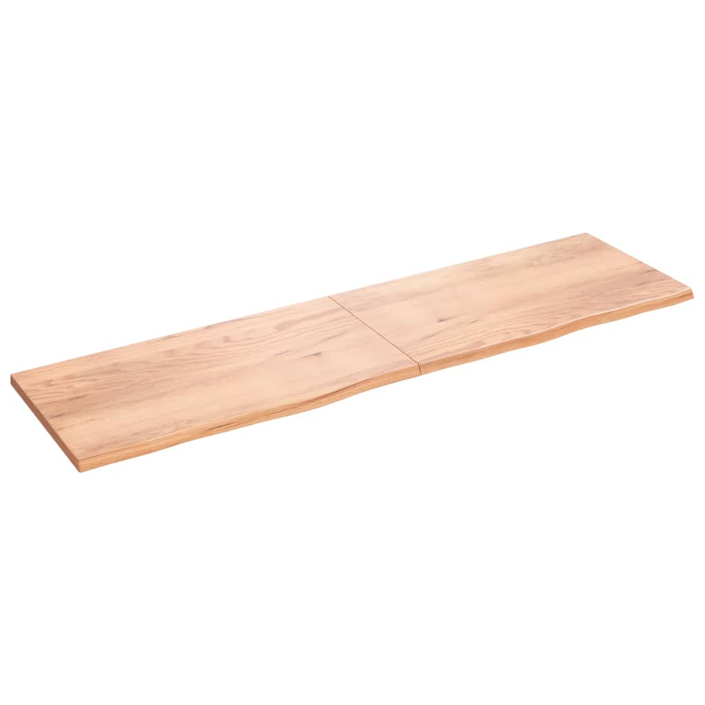 vidaXL Tablero mesa madera roble tratada marrón claro 220x60x(2-4) cm