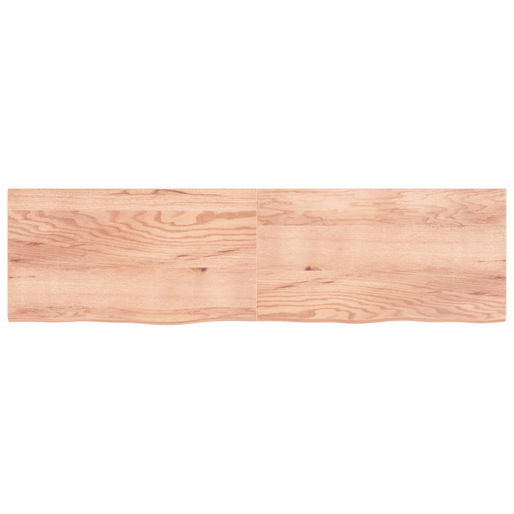 vidaXL Tablero mesa madera roble tratada marrón claro 220x60x(2-4) cm