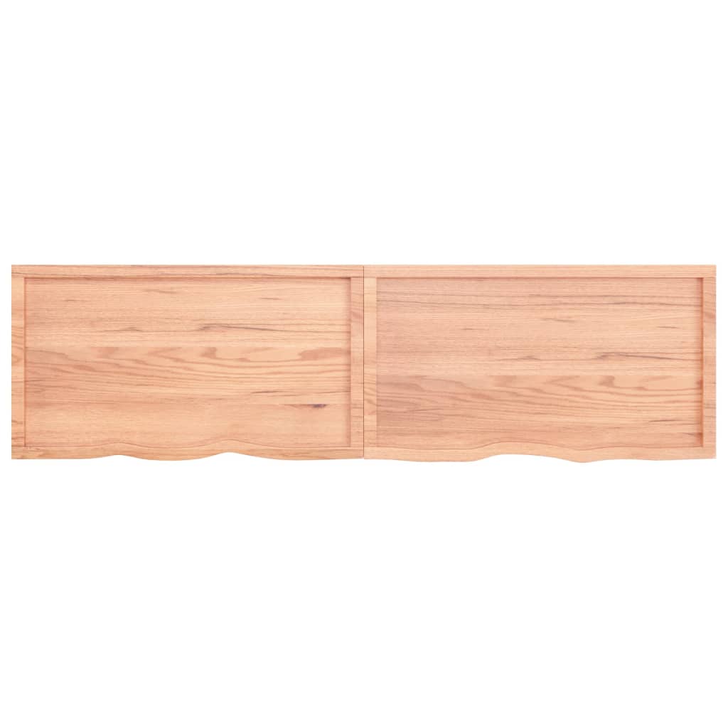 vidaXL Tablero mesa madera roble tratada marrón claro 220x60x(2-4) cm