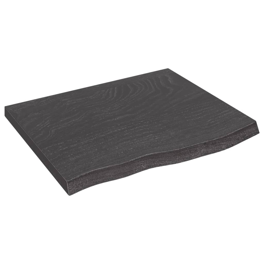 vidaXL Tablero mesa madera roble tratada marrón oscuro 60x50x(2-4) cm