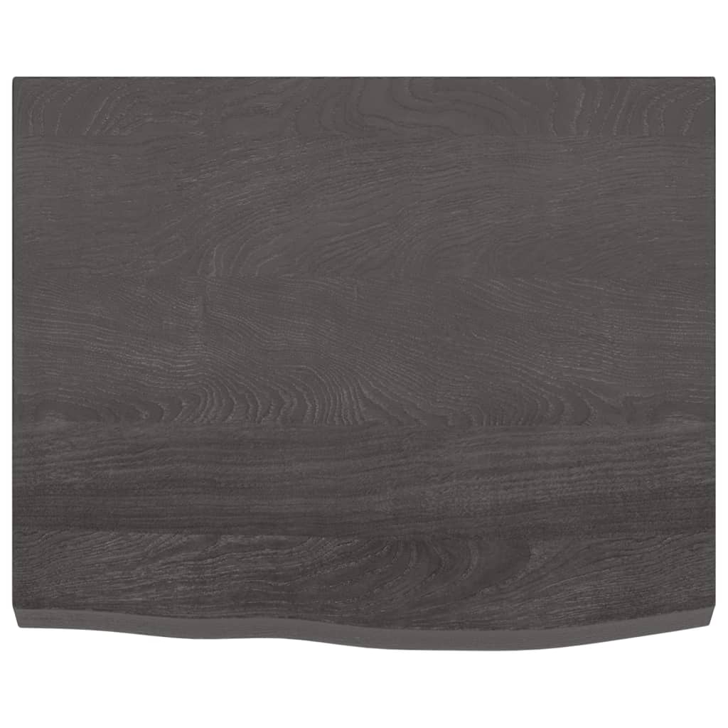 vidaXL Tablero mesa madera roble tratada marrón oscuro 60x50x(2-4) cm