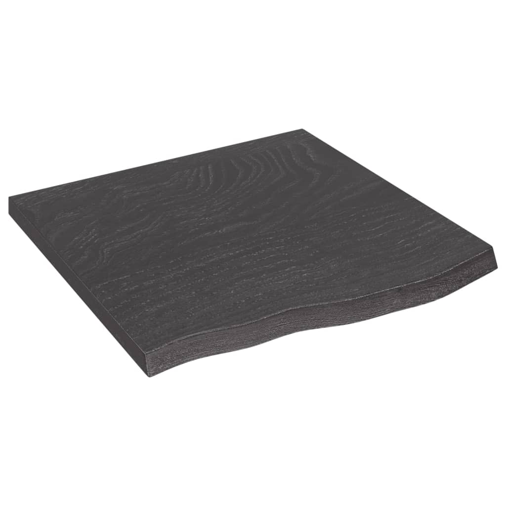 vidaXL Tablero mesa madera roble tratada marrón oscuro 60x60x(2-4) cm