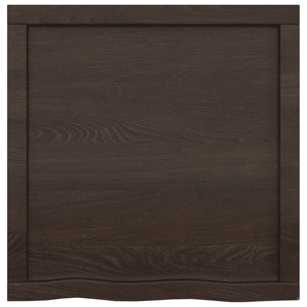 vidaXL Tablero mesa madera roble tratada marrón oscuro 60x60x(2-4) cm