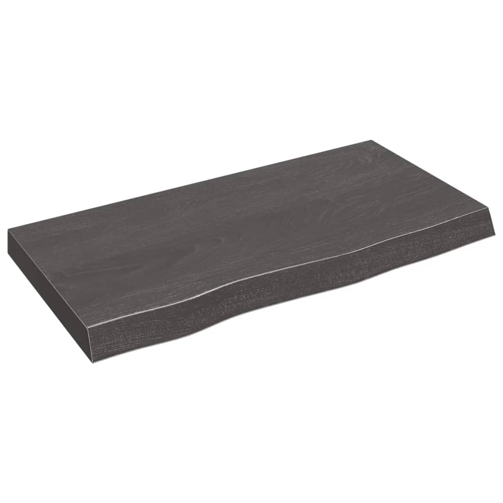 vidaXL Tablero mesa madera roble tratada marrón oscuro 80x40x(2-6) cm