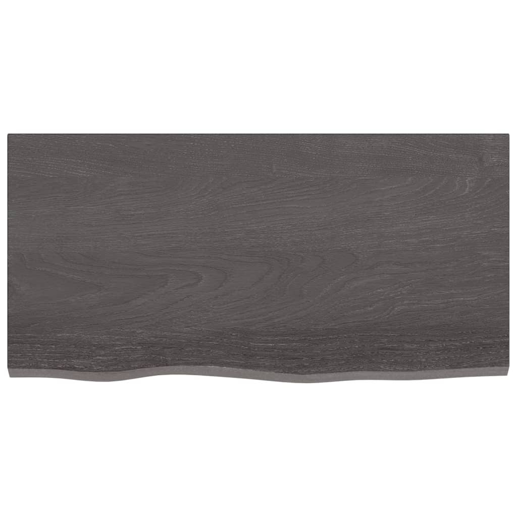 vidaXL Tablero mesa madera roble tratada marrón oscuro 80x40x(2-6) cm