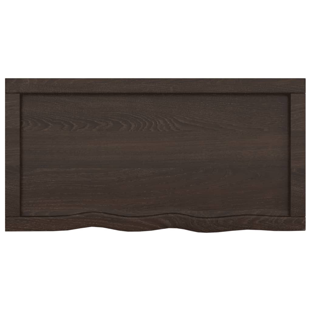 vidaXL Tablero mesa madera roble tratada marrón oscuro 80x40x(2-6) cm