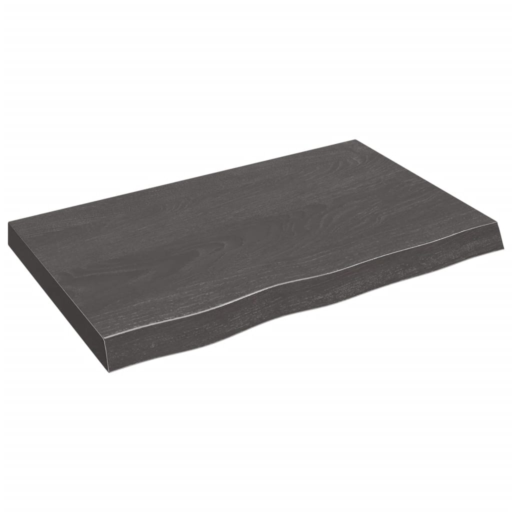 vidaXL Tablero mesa madera roble tratada marrón oscuro 80x50x(2-6) cm