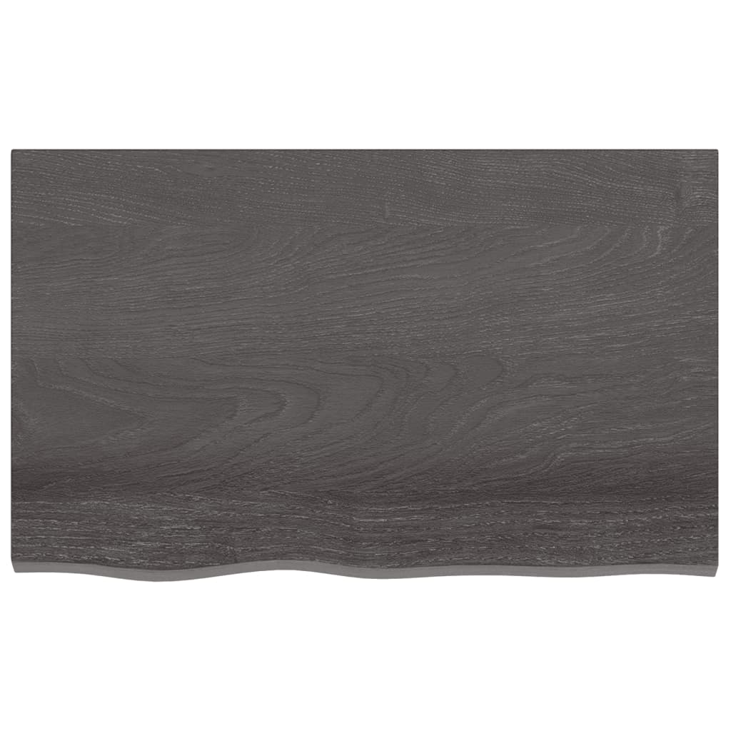 vidaXL Tablero mesa madera roble tratada marrón oscuro 80x50x(2-6) cm