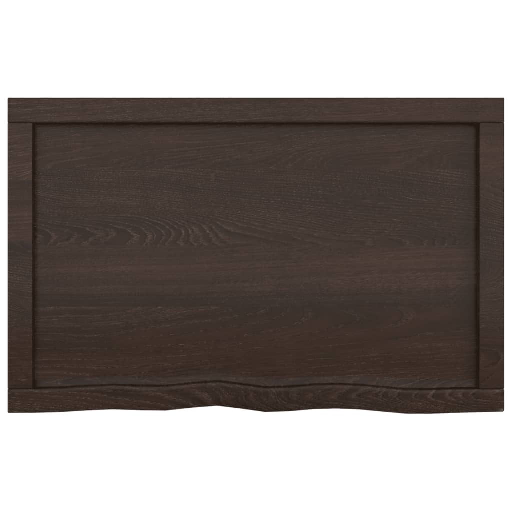 vidaXL Tablero mesa madera roble tratada marrón oscuro 80x50x(2-6) cm