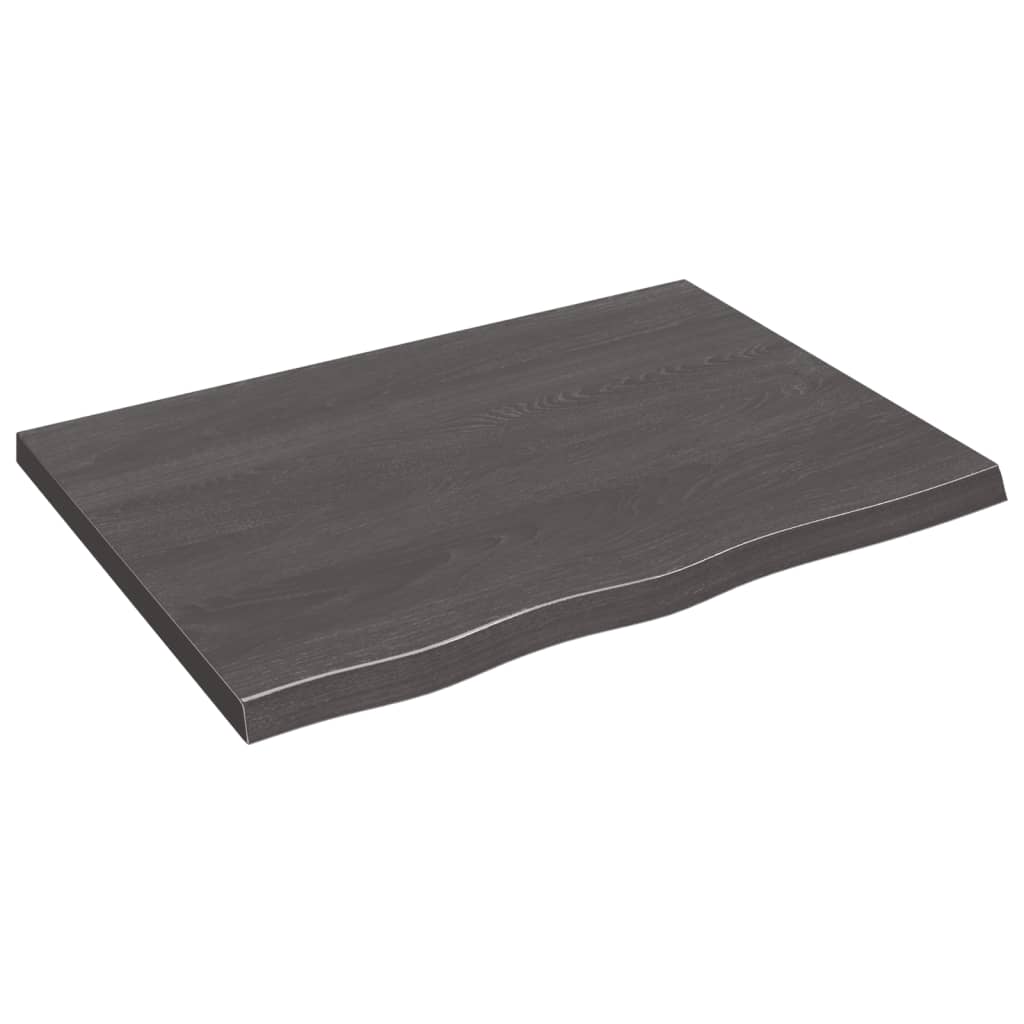 vidaXL Tablero mesa madera roble tratada marrón oscuro 80x60x(2-4) cm