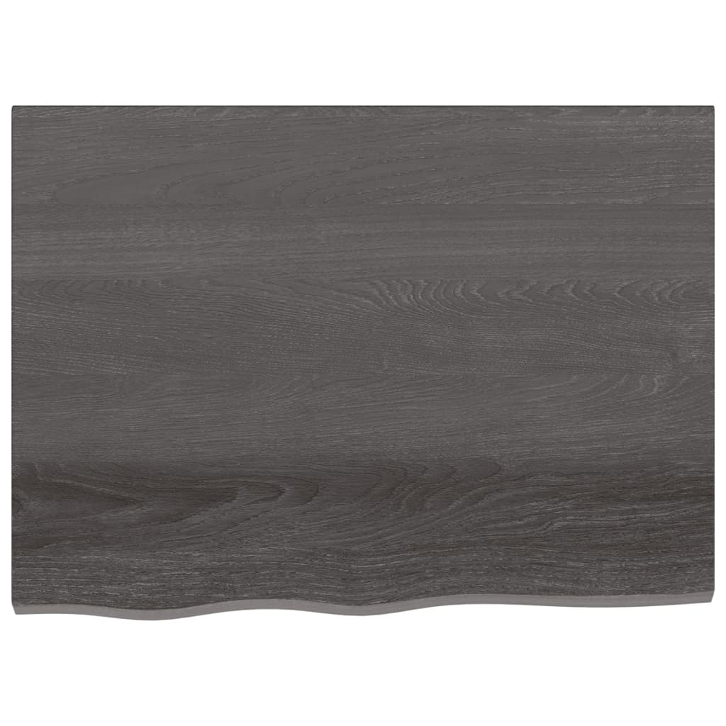 vidaXL Tablero mesa madera roble tratada marrón oscuro 80x60x(2-4) cm