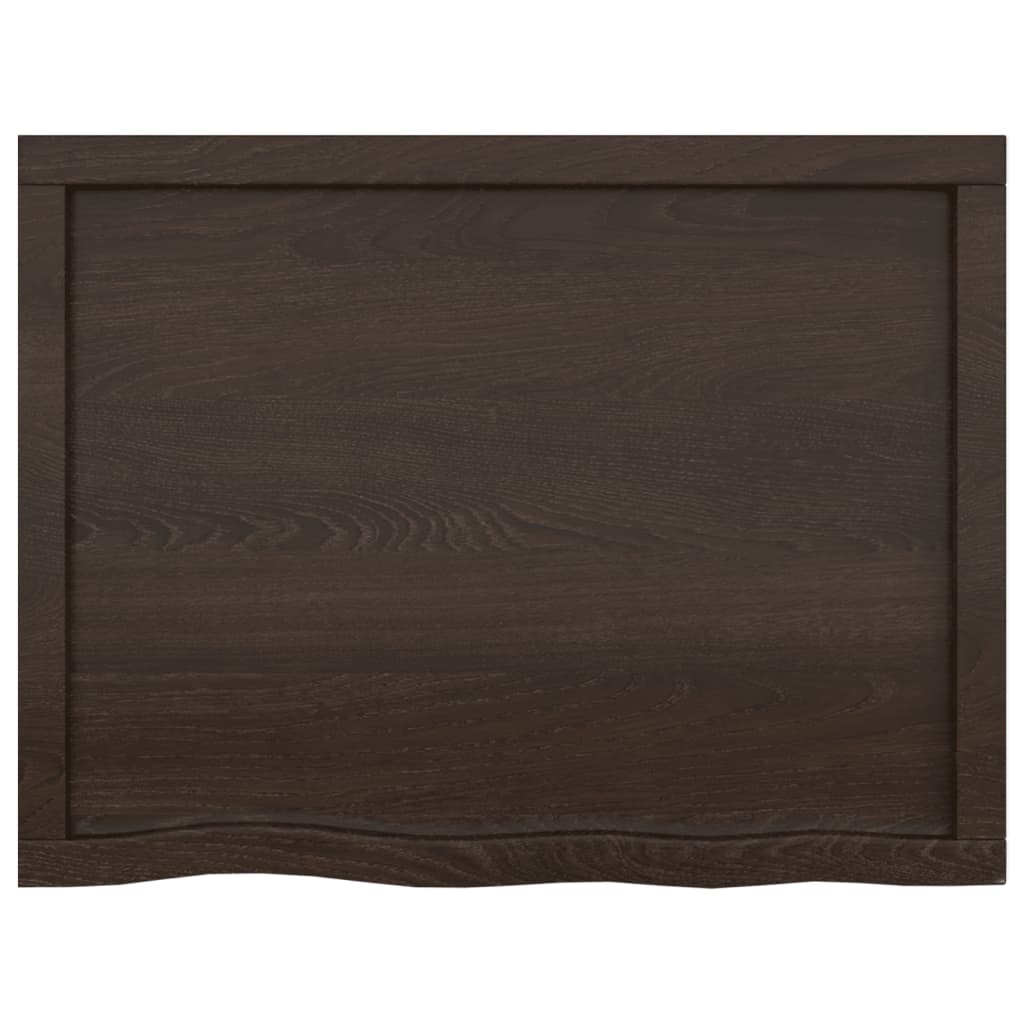 vidaXL Tablero mesa madera roble tratada marrón oscuro 80x60x(2-4) cm