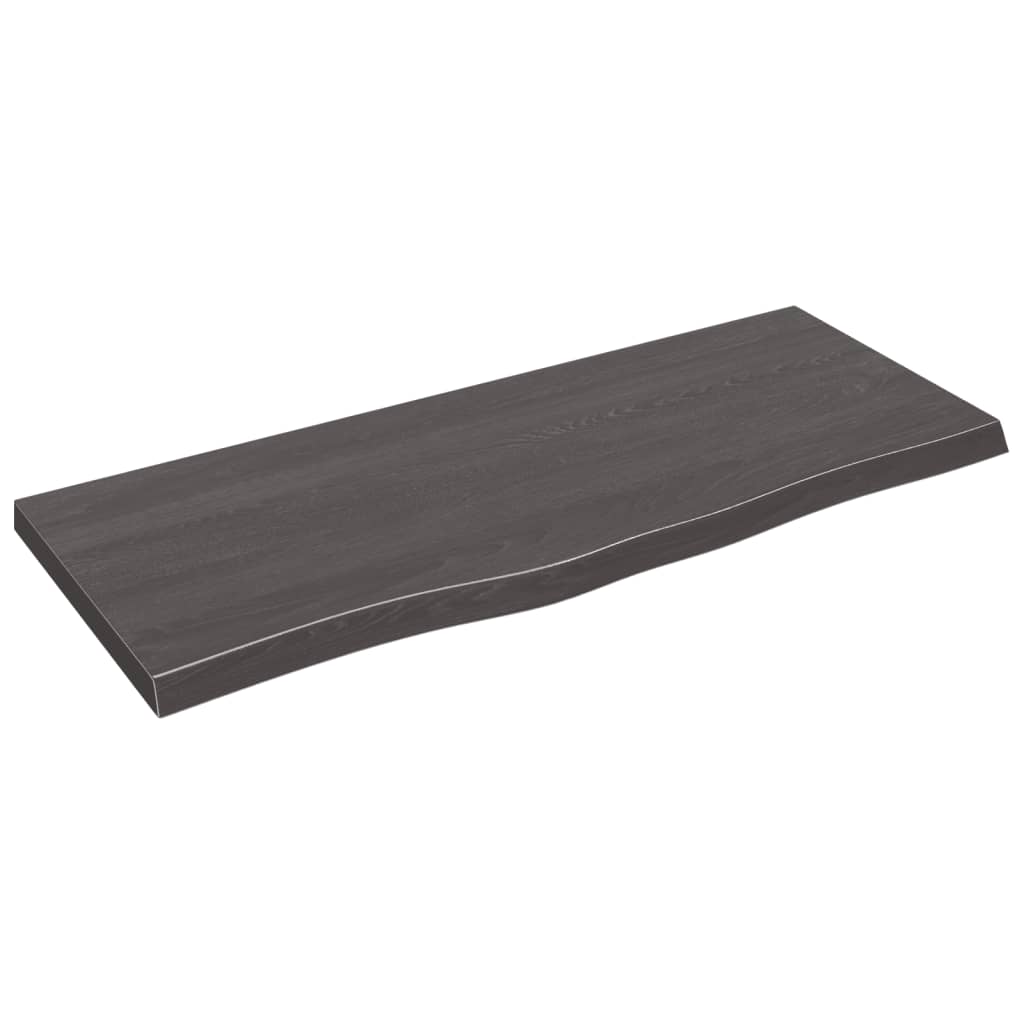 vidaXL Tablero mesa madera roble tratada marrón oscuro 100x40x(2-4) cm