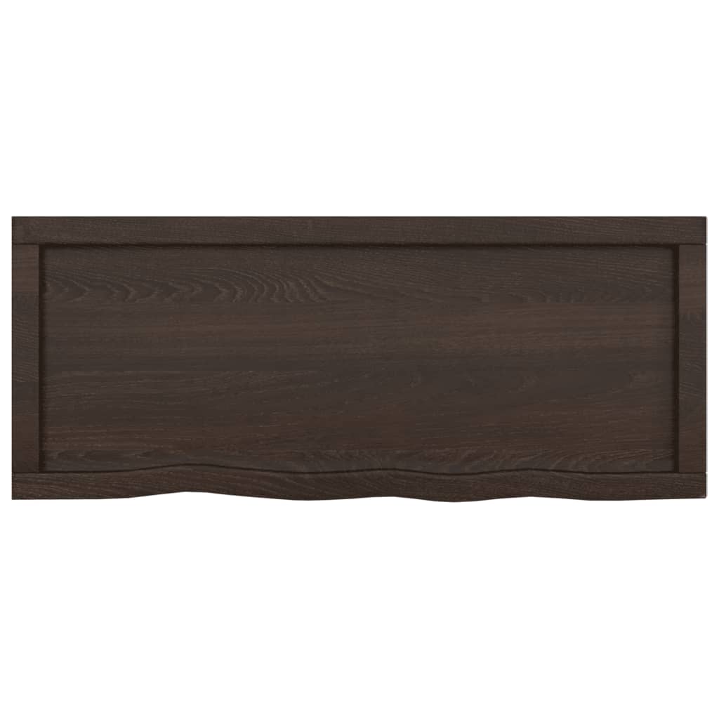 vidaXL Tablero mesa madera roble tratada marrón oscuro 100x40x(2-4) cm