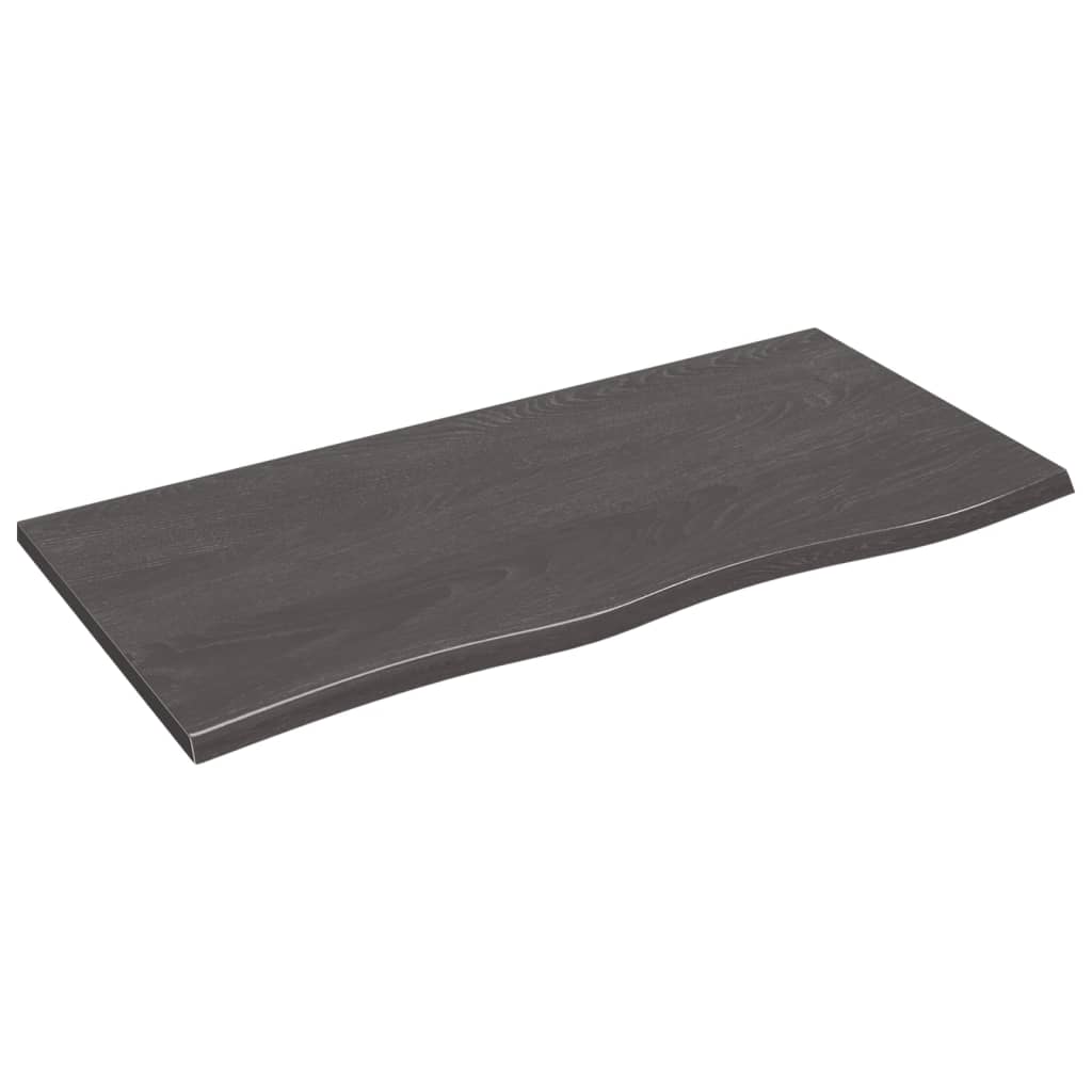 vidaXL Tablero de mesa madera roble tratada marrón oscuro 100x50x2 cm