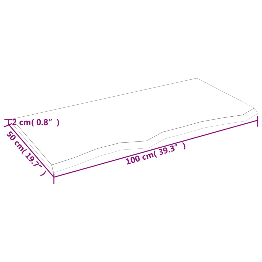 vidaXL Tablero de mesa madera roble tratada marrón oscuro 100x50x2 cm