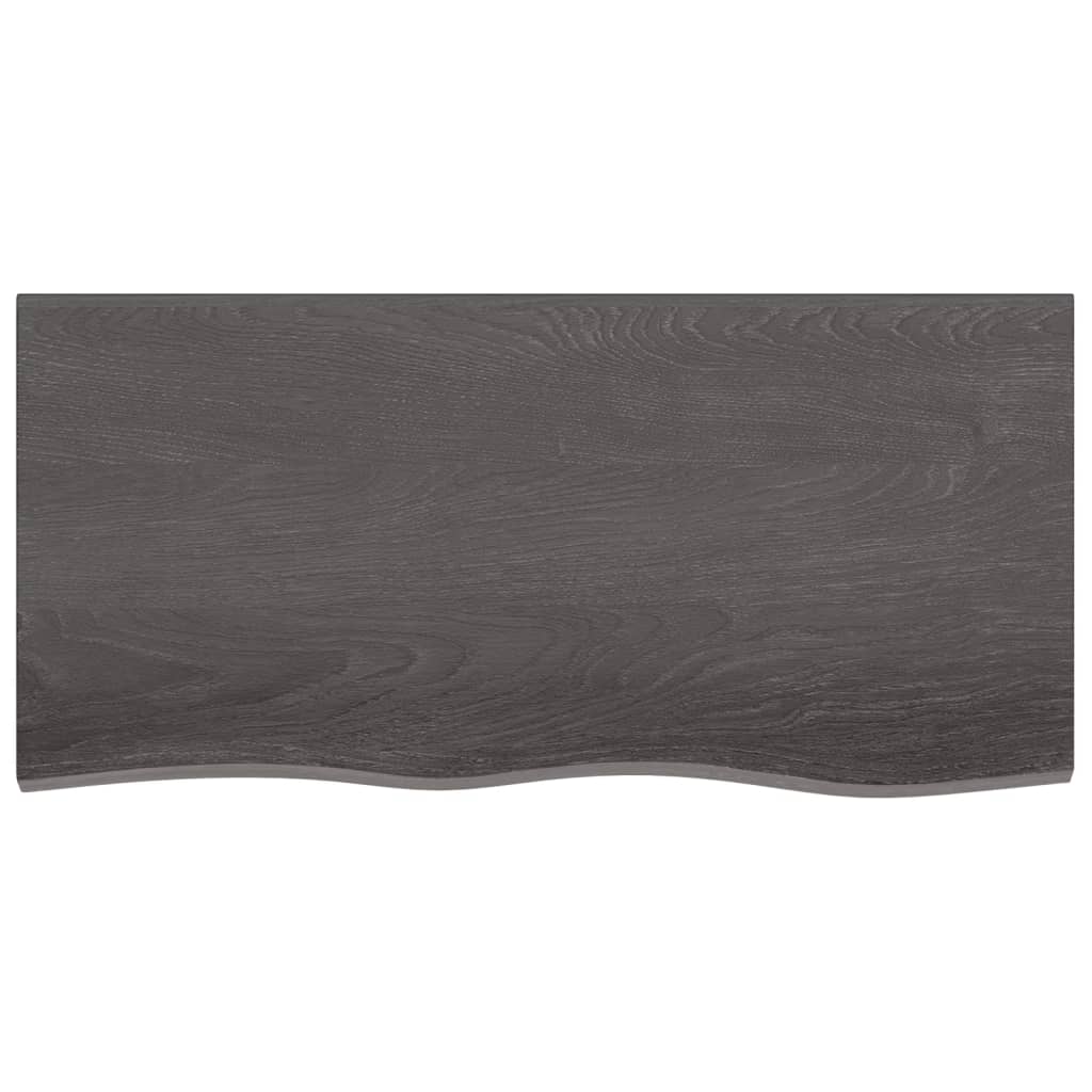 vidaXL Tablero mesa madera roble tratada marrón oscuro 100x50x(2-6) cm