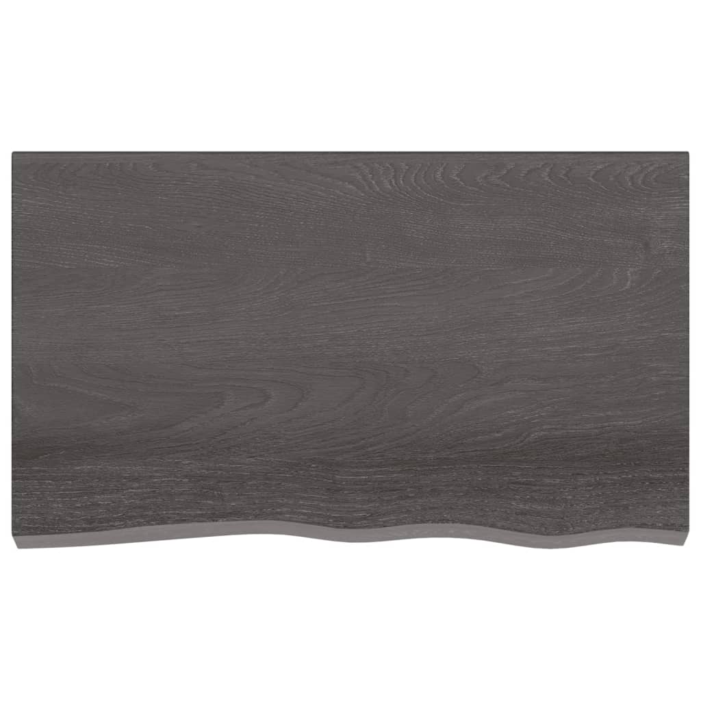 vidaXL Tablero mesa madera roble tratada marrón oscuro 100x60x(2-4) cm