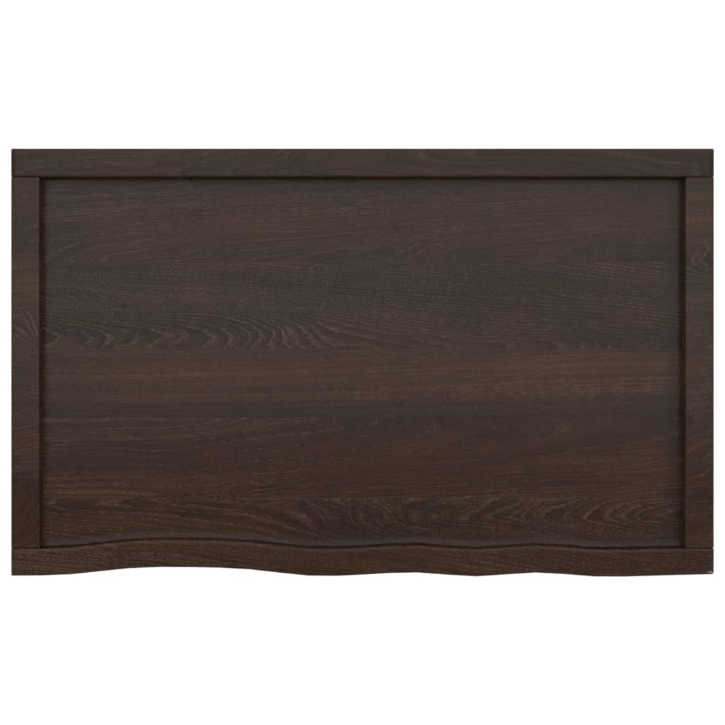 vidaXL Tablero mesa madera roble tratada marrón oscuro 100x60x(2-4) cm