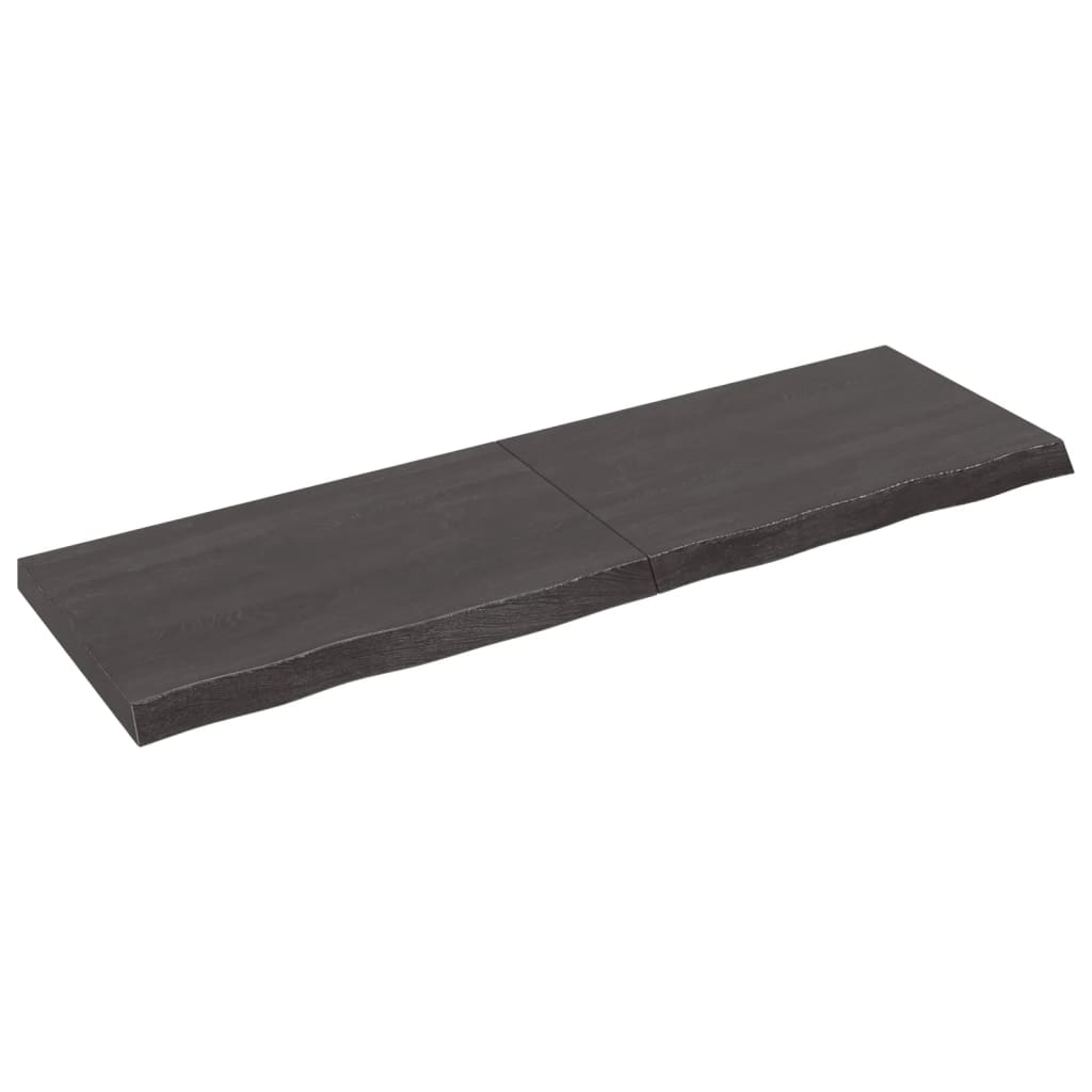 vidaXL Tablero mesa madera roble tratada marrón oscuro 160x50x(2-6) cm