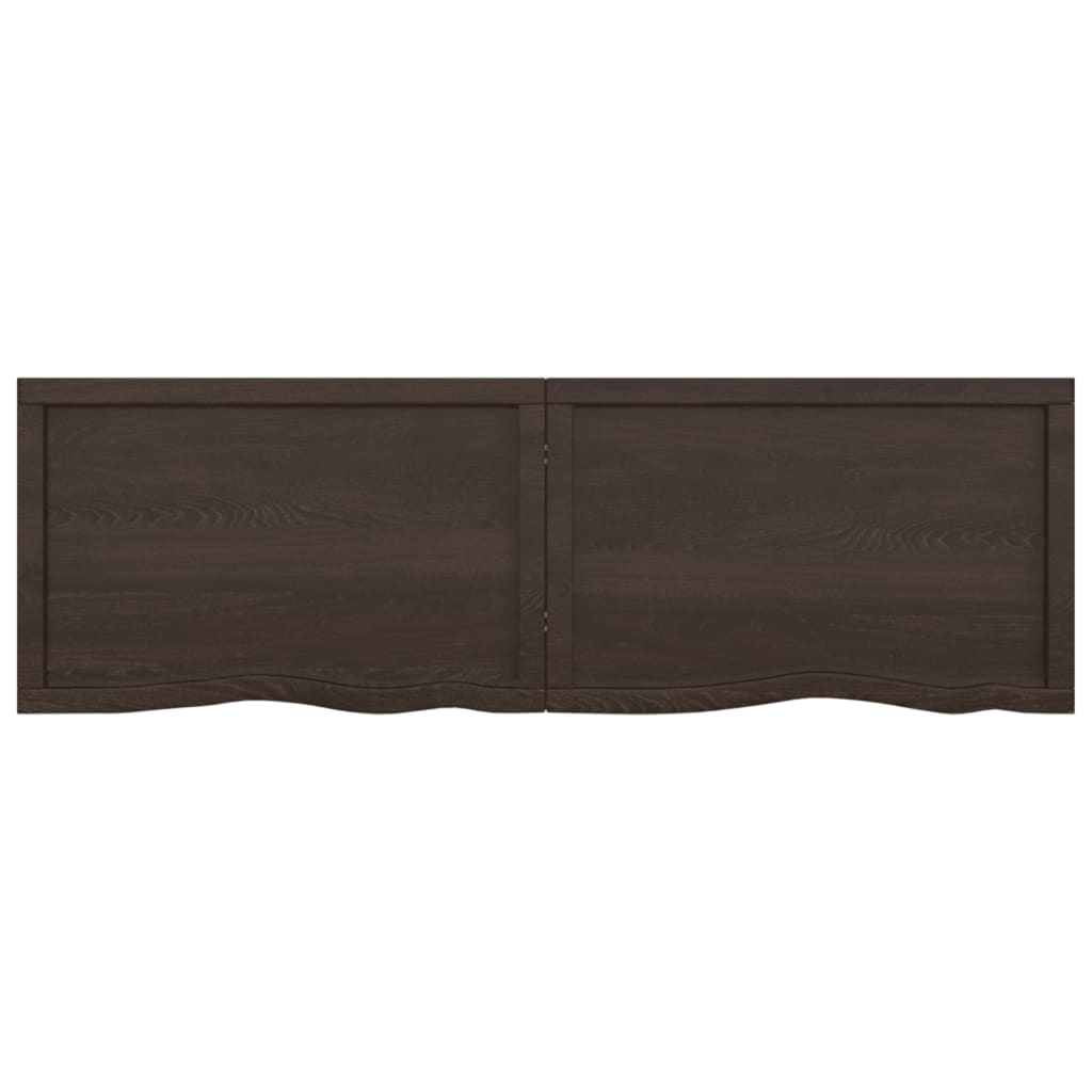 vidaXL Tablero mesa madera roble tratada marrón oscuro 160x50x(2-6) cm