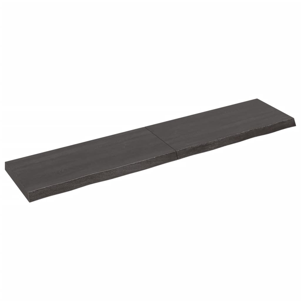 vidaXL Tablero mesa madera roble tratada marrón oscuro 180x40x(2-6) cm