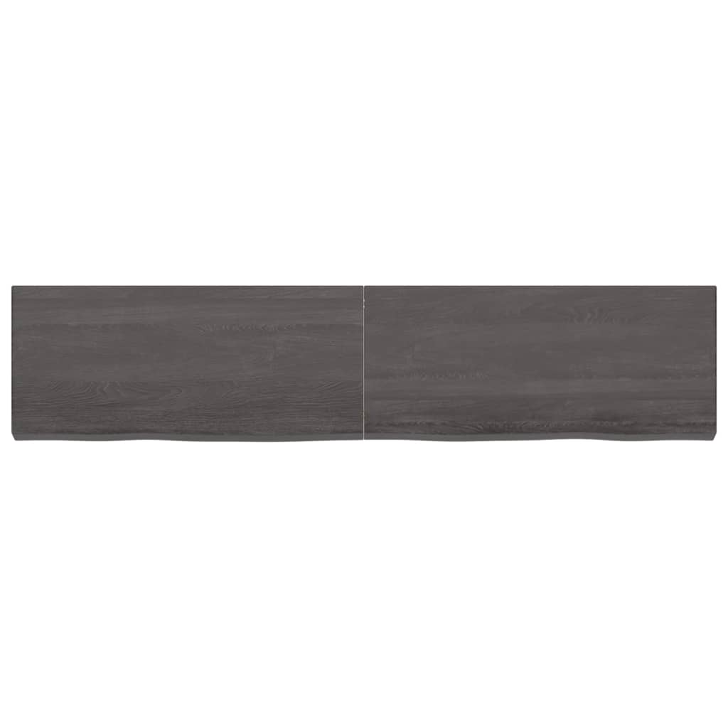 vidaXL Tablero mesa madera roble tratada marrón oscuro 180x40x(2-6) cm