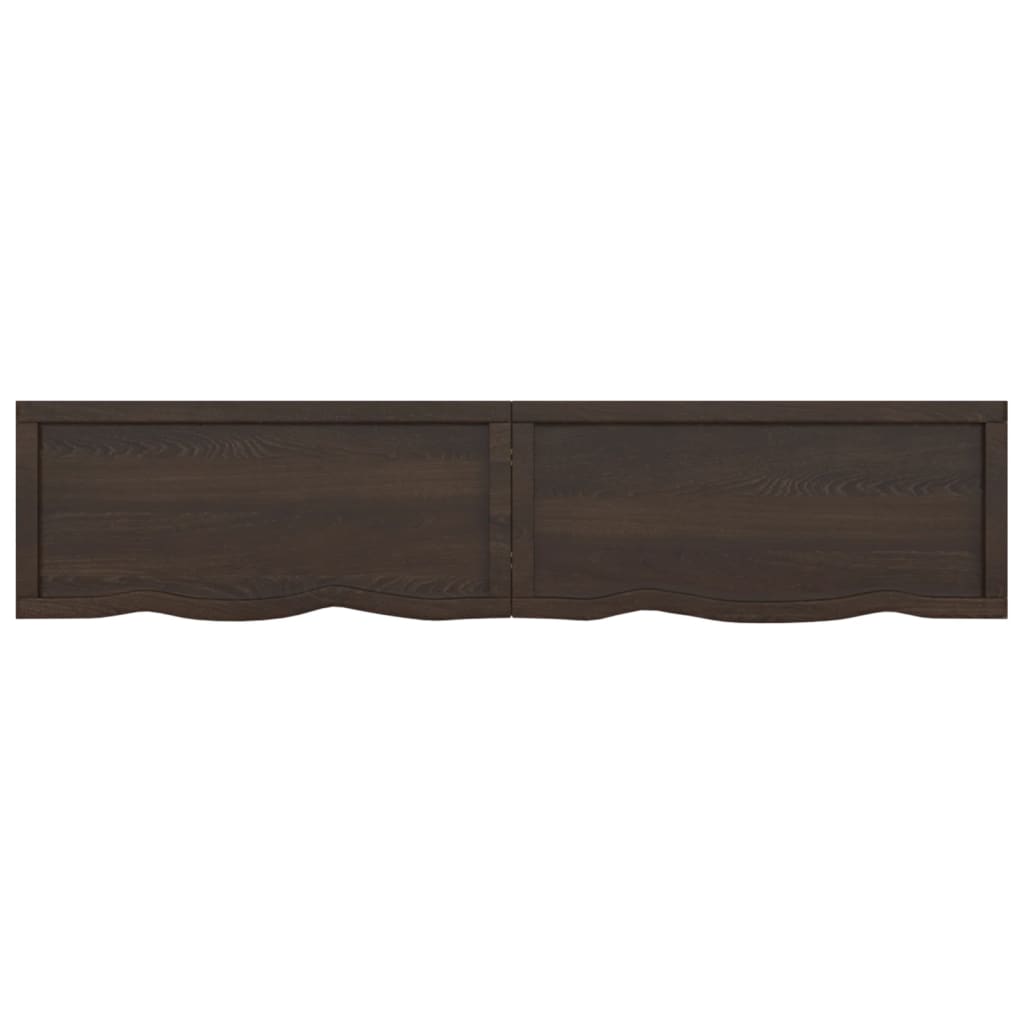 vidaXL Tablero mesa madera roble tratada marrón oscuro 180x40x(2-6) cm