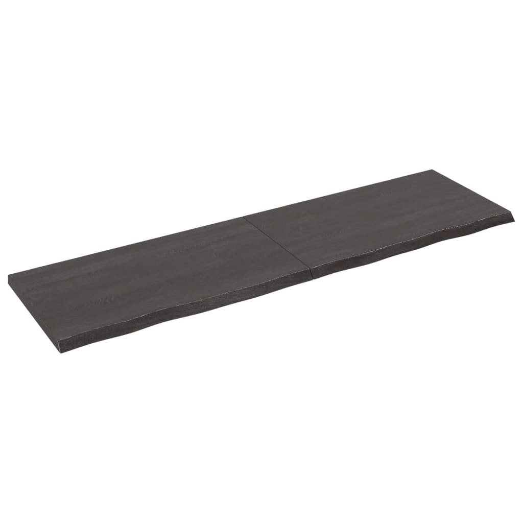 vidaXL Tablero mesa madera roble tratada marrón oscuro 180x50x(2-4) cm