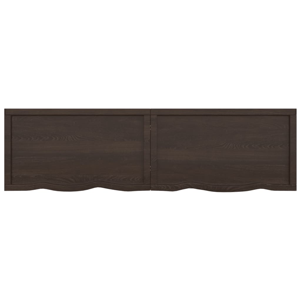 vidaXL Tablero mesa madera roble tratada marrón oscuro 180x50x(2-4) cm