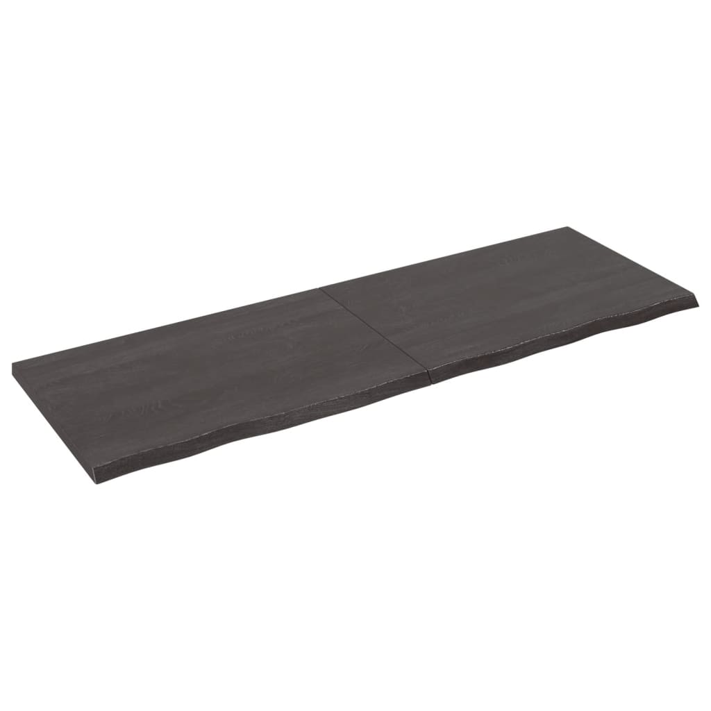 vidaXL Tablero mesa madera roble tratada marrón oscuro 180x60x(2-4) cm