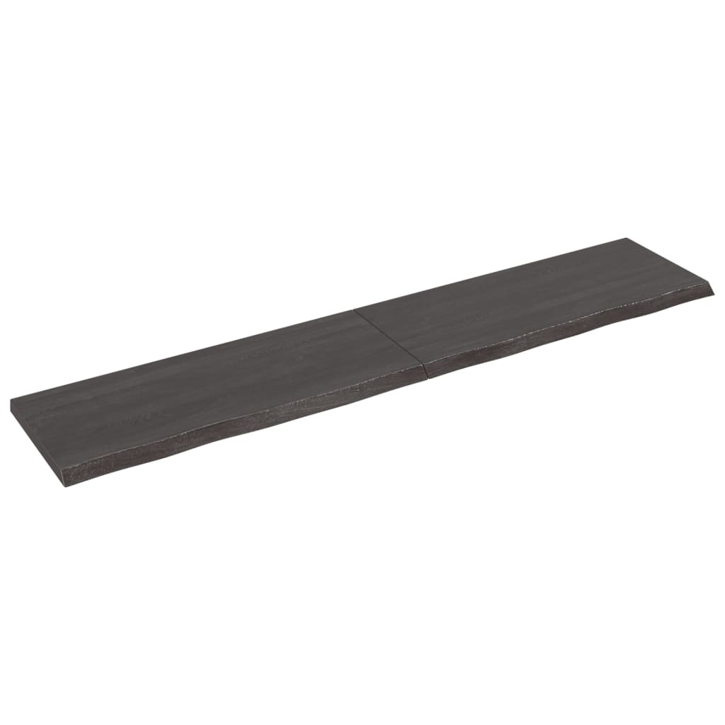 vidaXL Tablero mesa madera roble tratada marrón oscuro 200x40x(2-4) cm