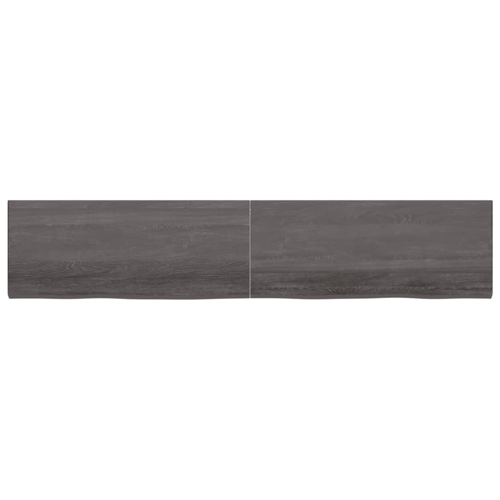 vidaXL Tablero mesa madera roble tratada marrón oscuro 200x40x(2-4) cm