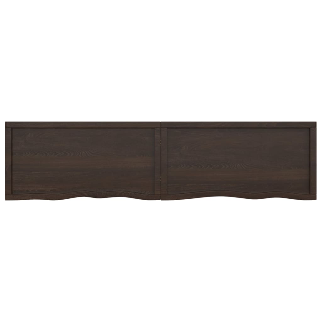 vidaXL Tablero mesa madera roble tratada marrón oscuro 200x50x(2-6) cm