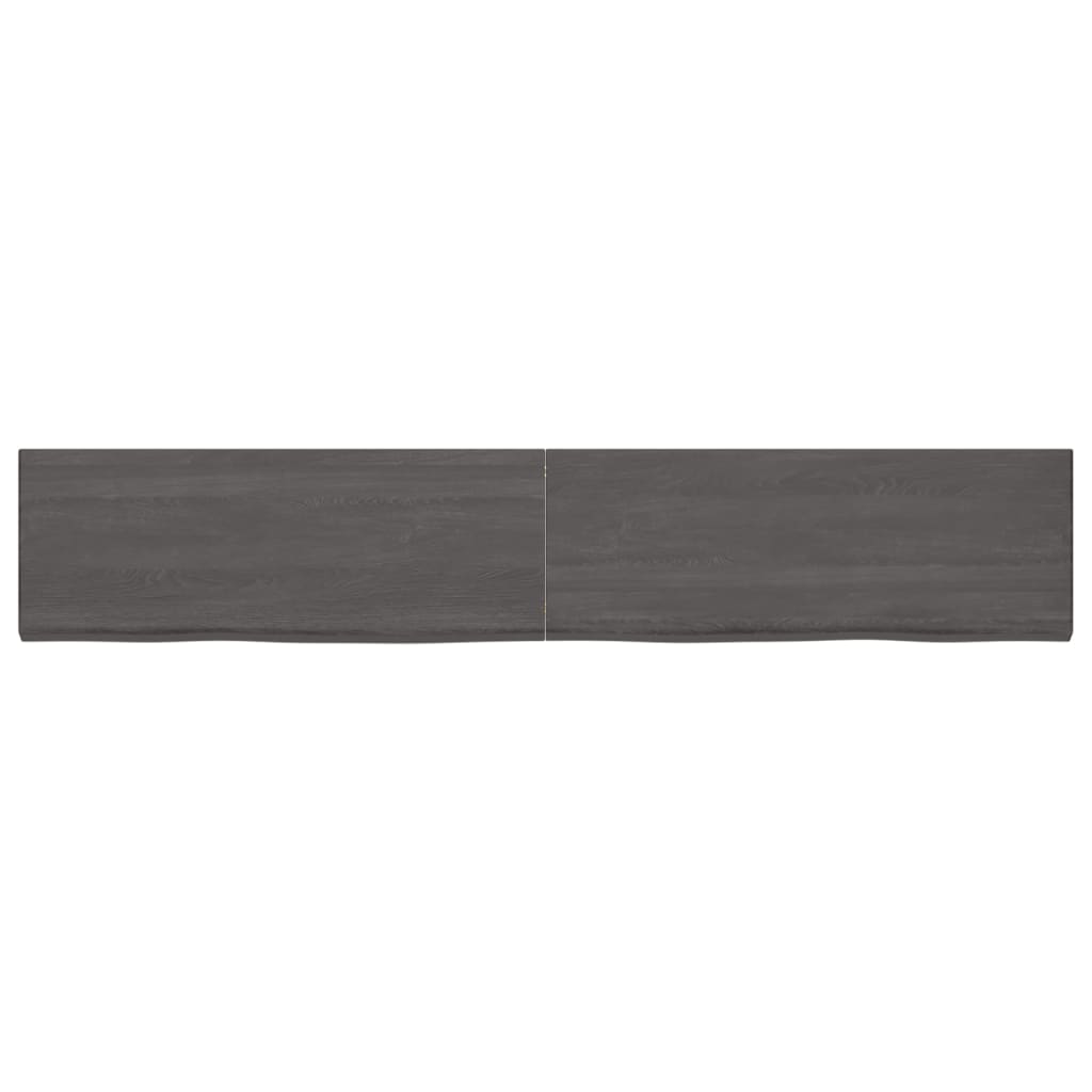 vidaXL Tablero mesa madera roble tratada marrón oscuro 220x40x(2-4) cm