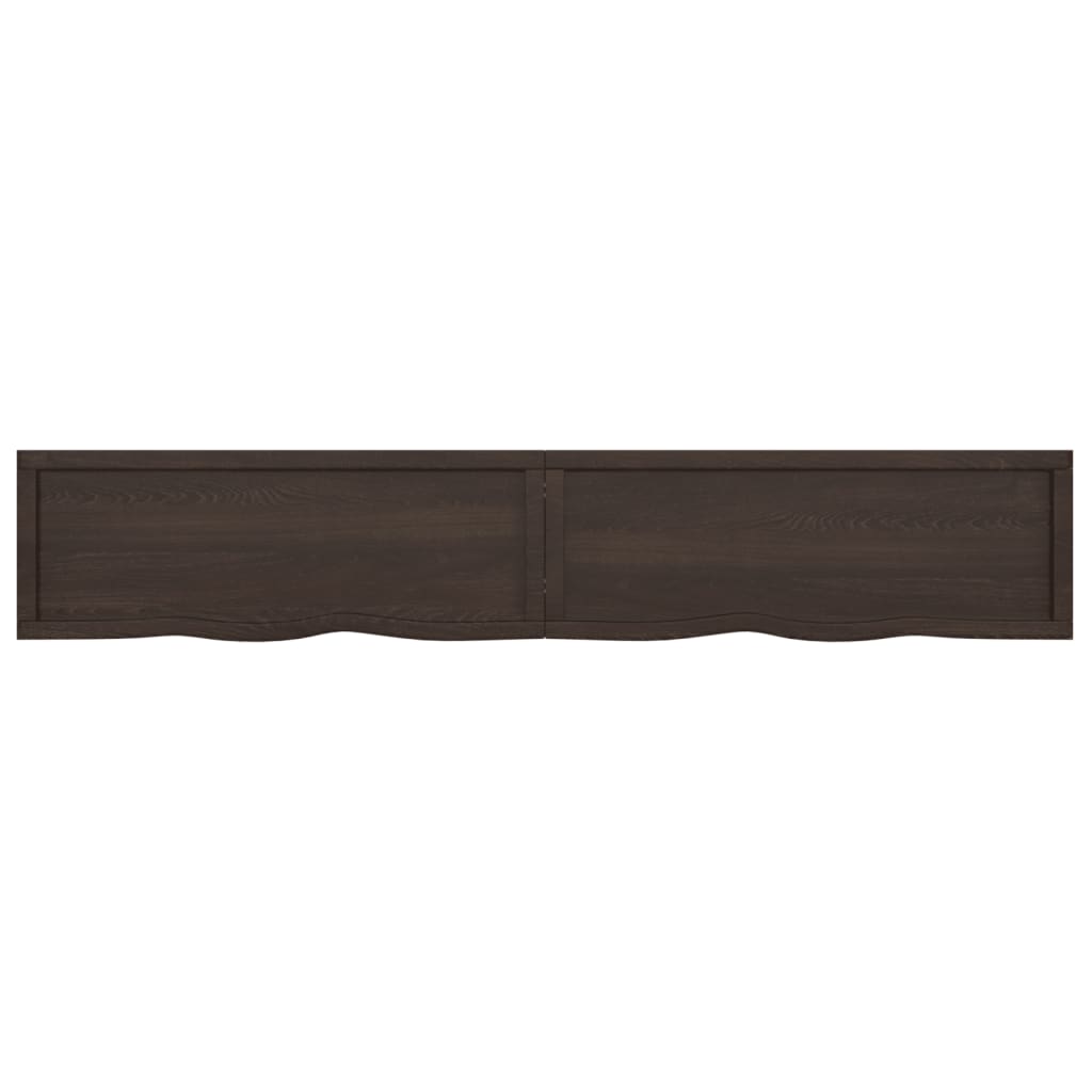 vidaXL Tablero mesa madera roble tratada marrón oscuro 220x40x(2-4) cm