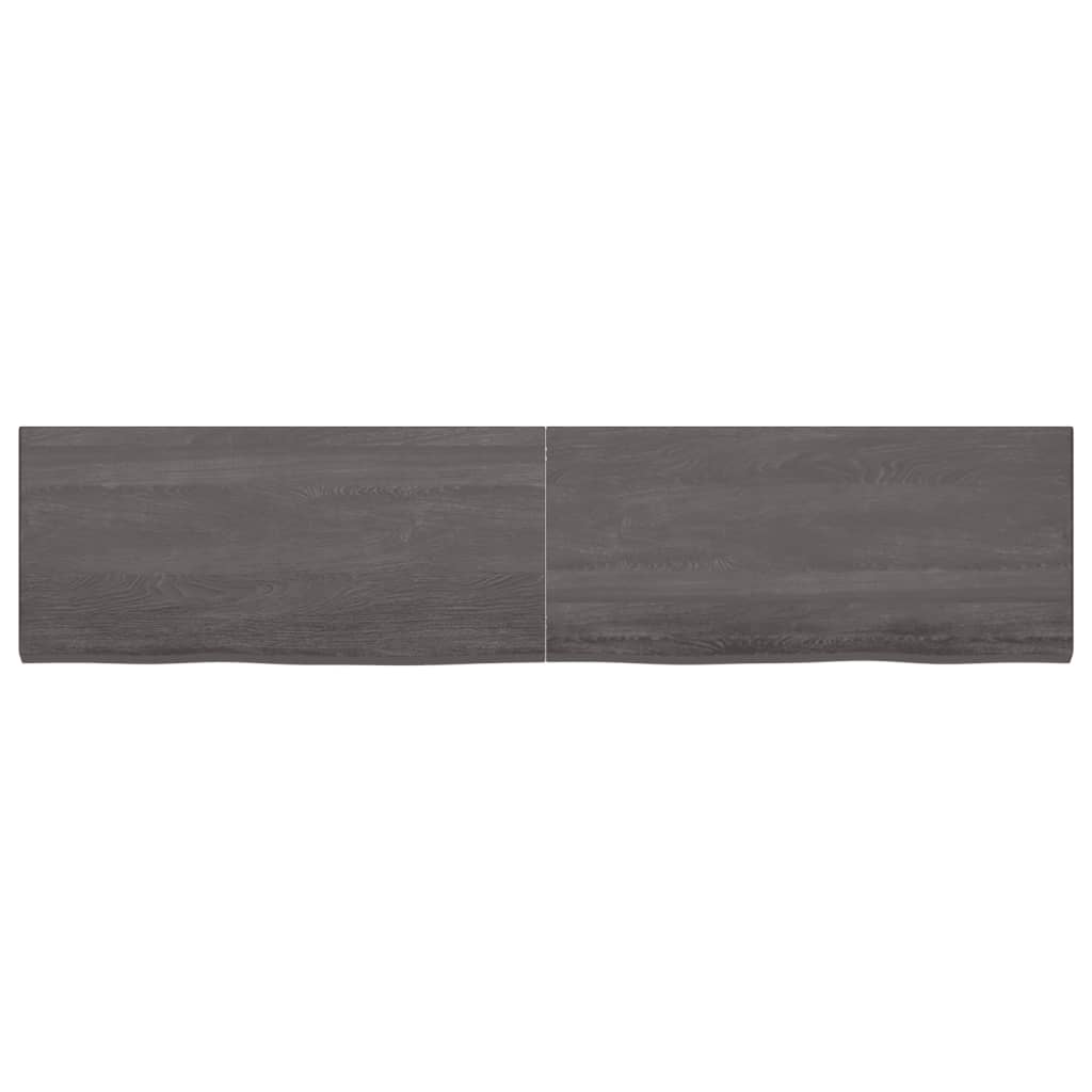 vidaXL Tablero mesa madera roble tratada marrón oscuro 220x50x(2-4) cm