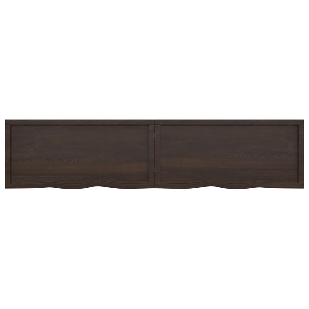 vidaXL Tablero mesa madera roble tratada marrón oscuro 220x50x(2-4) cm