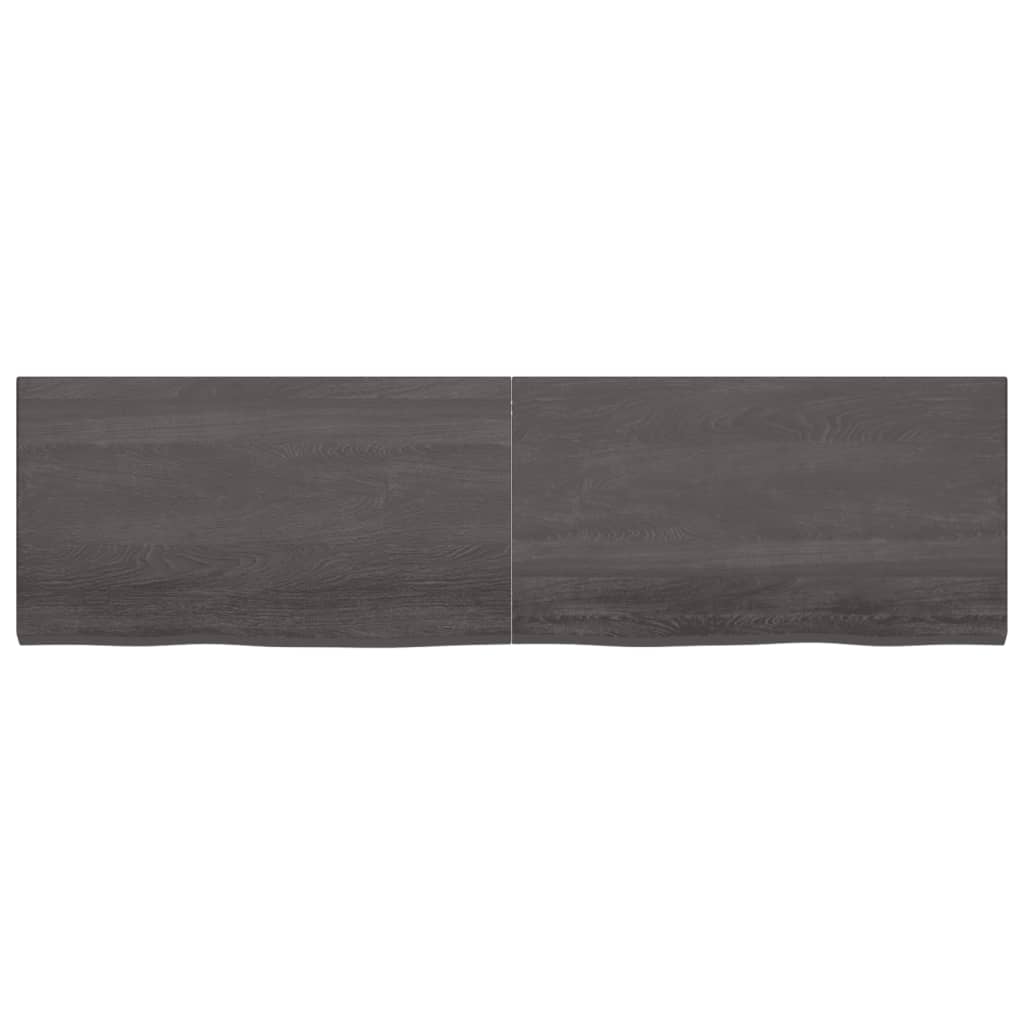 vidaXL Tablero mesa madera roble tratada marrón oscuro 220x60x(2-4) cm