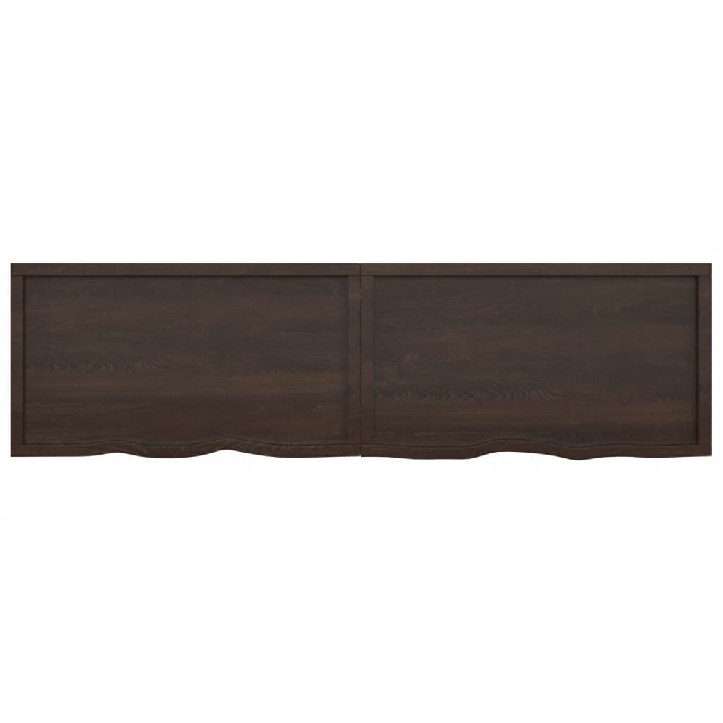 vidaXL Tablero mesa madera roble tratada marrón oscuro 220x60x(2-4) cm