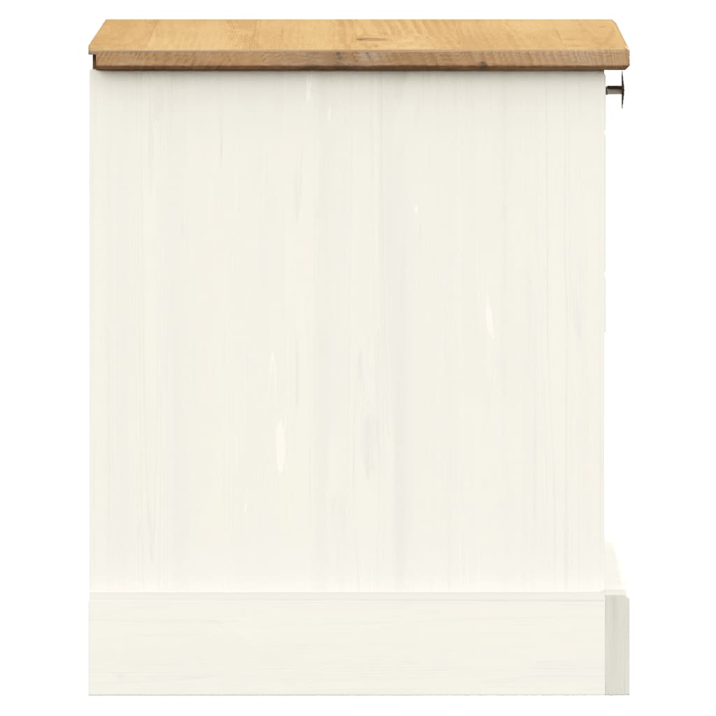 vidaXL Mesita de noche VIGO madera maciza de pino blanco 42x35x42 cm