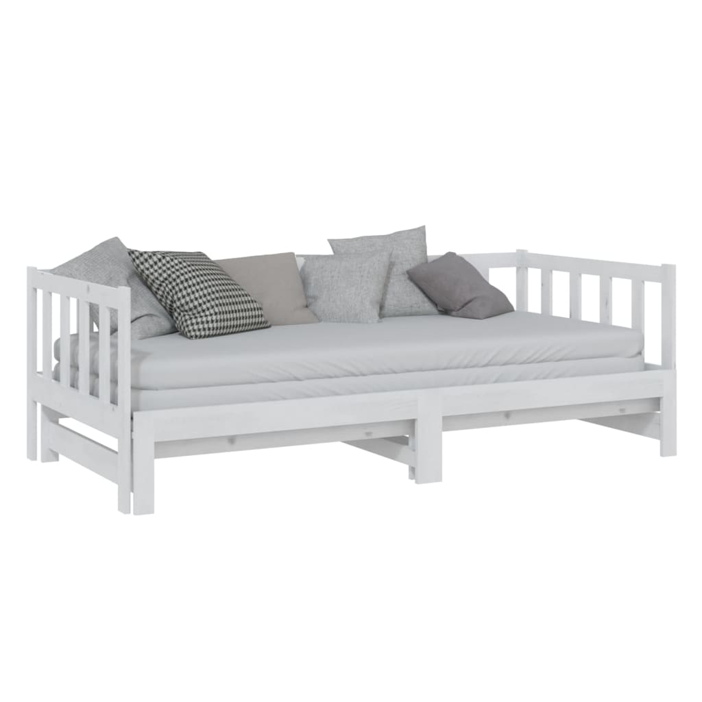 vidaXL Sofá cama extraíble sin colchón blanco 2x(90x200) cm