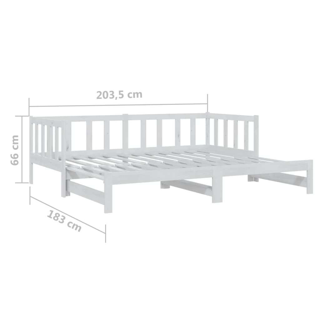 vidaXL Sofá cama extraíble sin colchón blanco 2x(90x200) cm