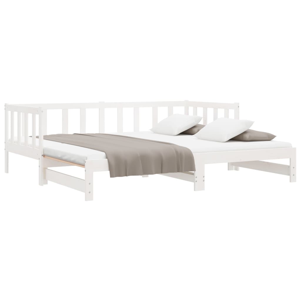 vidaXL Sofá cama extraíble sin colchón blanco 2x(90x200) cm