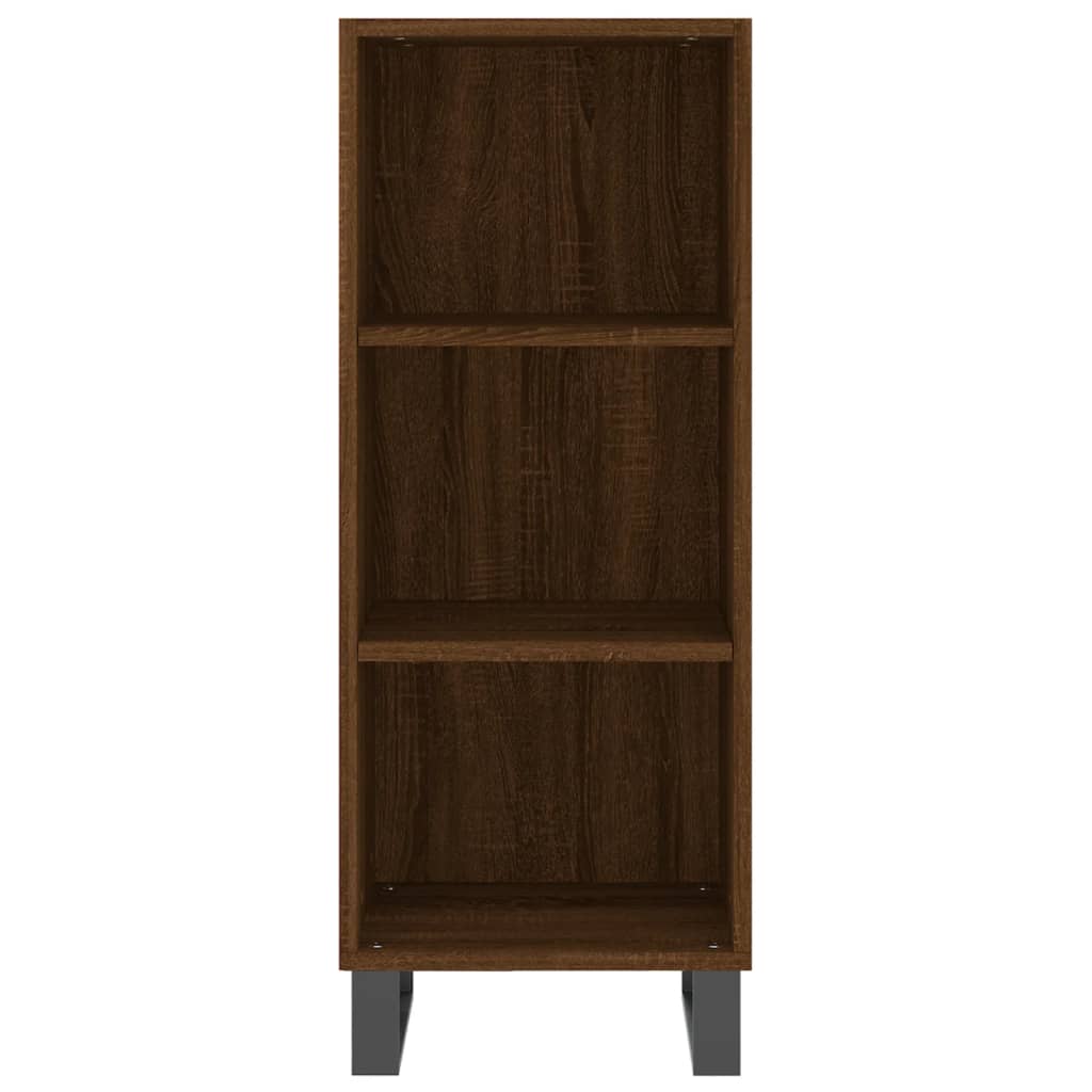 vidaXL Aparador de madera de ingeniería marrón roble 34,5x32,5x90 cm